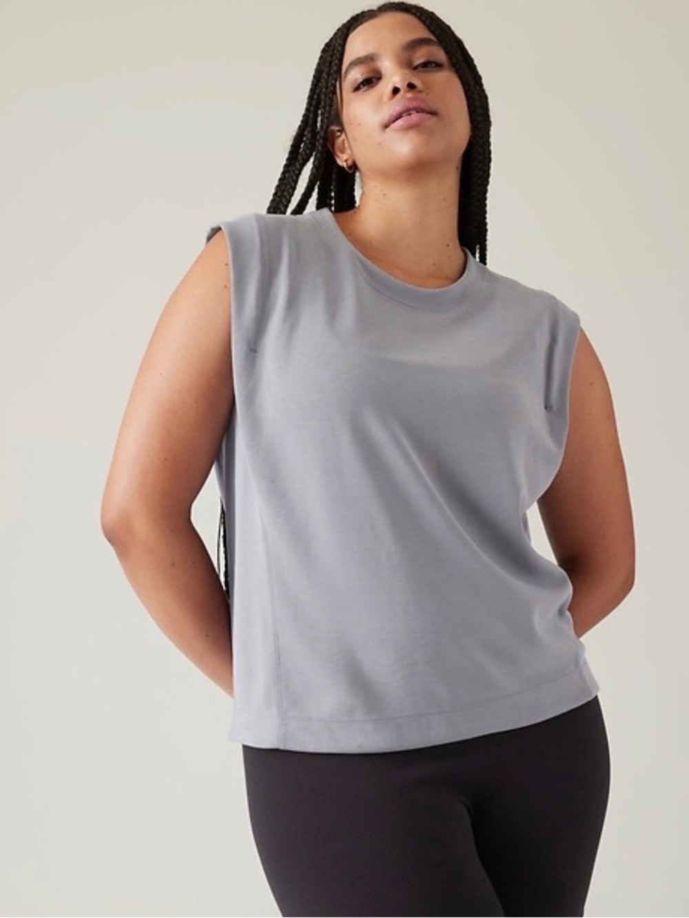 Athleta Seasoft Tank Sweatshirt in Coastline Blue